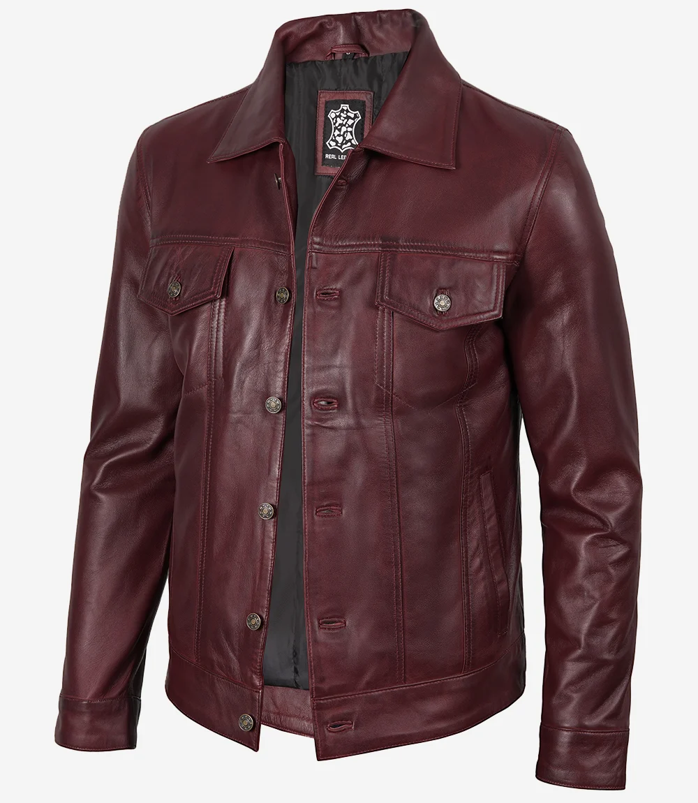 Maroon Trucker Jacket